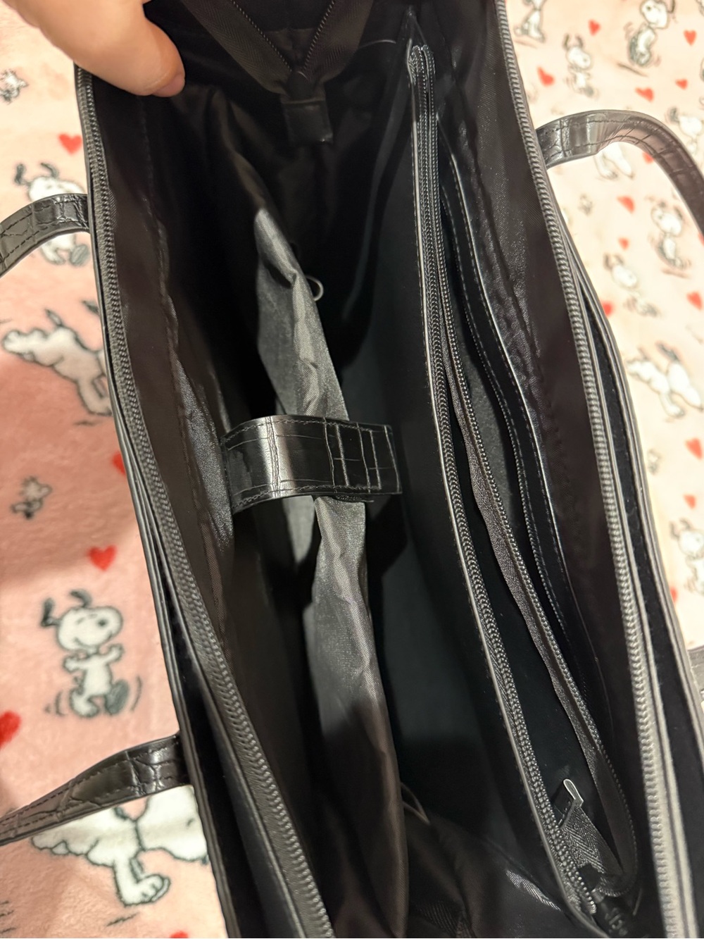 BEIS Black Croc-Embossed Tote - Picture 13 of 16